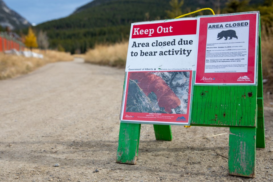 A bear closure sign at a trailhead. RMO FILE PHOTO