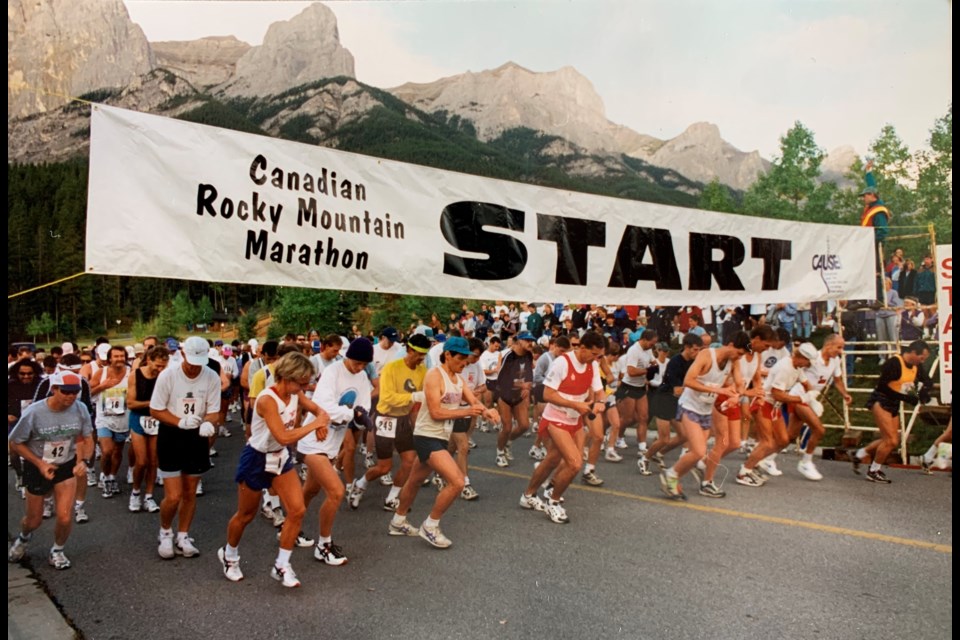 The start of the first Canmore Rocky Mountain Marathon and eight-km in 1995. SUBMITTED PHOTO