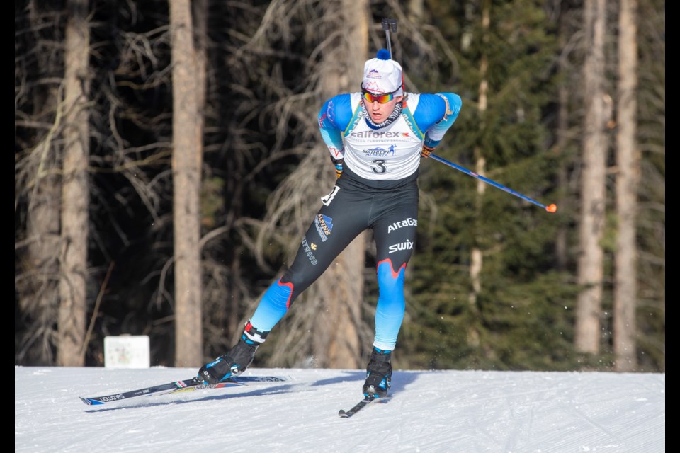 Matthew Strum races in the NorAm Cup 2 at Canmore Nordic Centre on Sunday, Dec. 9, 2018. ARYN TOOMBS RMO FILE