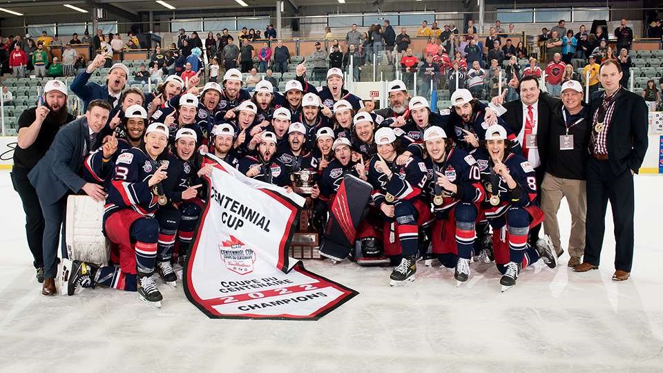 The Brooks Bandits won the 2022 Centennial Cup on Sunday (May 29) in Estevan, Sask. HOCKEY CANADA PHOTO