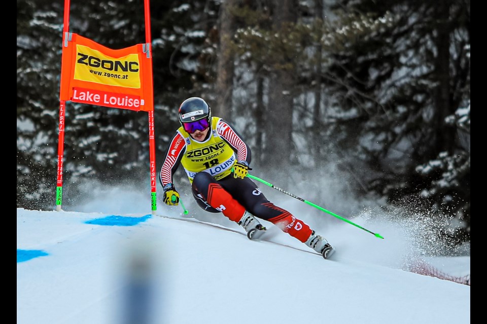 Canada's Jack Crawford skis down the course during the men's FIS downhill at the 2022 Lake Louise Alpine World Cup last November. JUNGMIN HAM RMO PHOTO