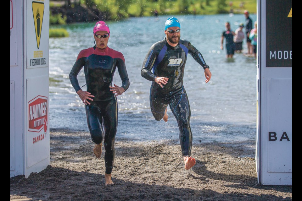 Grizzly Open Water Swim at Quarry Lake in Canmore on Sunday (July 14). (Aryn Toombs/Rocky Mountain Outlook) 