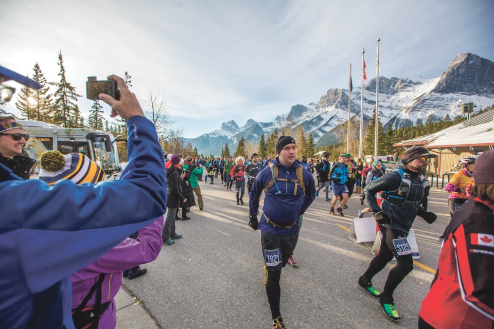 Runners compete in the Grizzly Ultra Marathon at the Canmore Nordic Centre in 2018. RMO FILE PHOTO