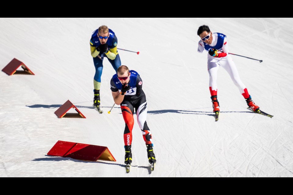 Canada's Mark Arendz races at the Beijing 2022 Winter Paralympic Games. DAVE HOLLAND CANADIAN PARALYMPIC COMMITTEE PHOTO