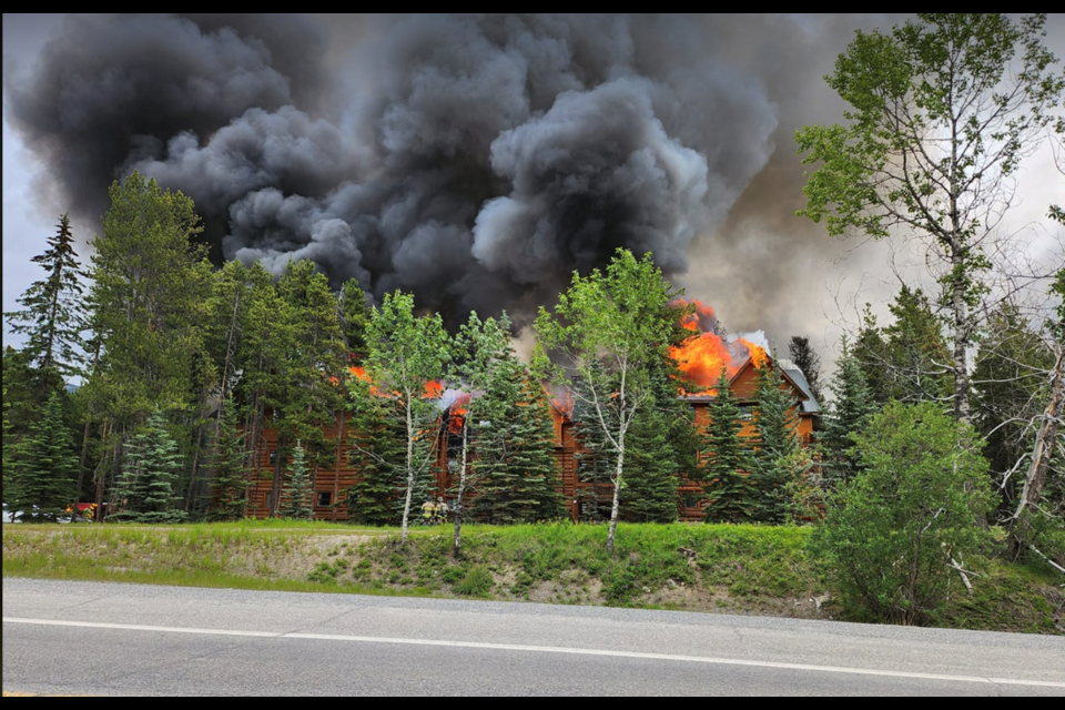 The Charleston Residence is fully ablaze in Lake Louise. FACEBOOK PHOTO