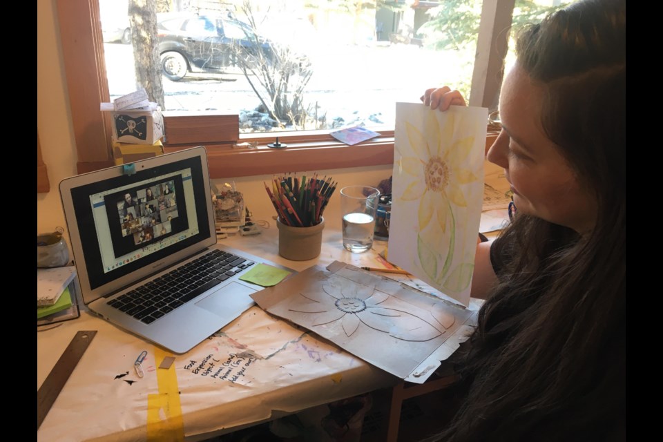 Visual arts instructor Sam Welsh teaches an online program with artsPlace. The organization has launched a new lineup of spring programs the community can participate in from home. SUBMITTED PHOTO