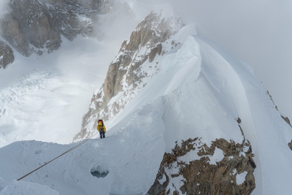 Subaru Takeda, Genya Takenaka (pictured) and Toranosuke Nagayama ascend the Cassin Ridge on Mount Denali in Alaska. Photo courtesy of Toranosuke Nagayama