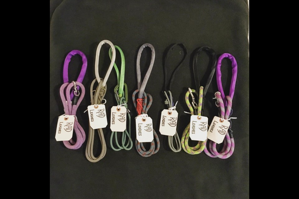 Rocks + Dog Leashes made out of upcycled climbing gear by Calgary entrepreneur Don McKeown. SUBMITTED PHOTO