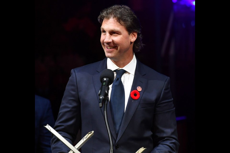 Ryan Smyth at the Edmonton Oilers Hall of Fame ceremony on Nov. 3 at Rogers Centre. EDMONTON OILERS PHOTO