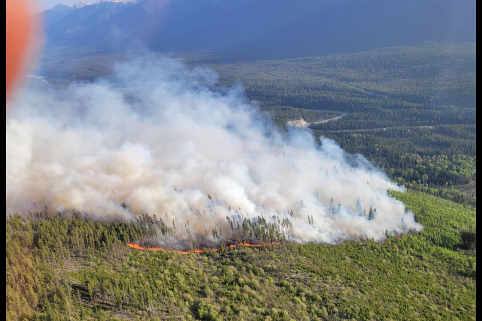 A fire near Mitchell Ridge in Kootenay National Park.
PARKS CANADA PHOTO
