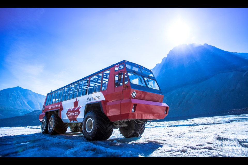 One of the specially designed Ice Explorer tour buses at the Columbia Icefield Adventure. On Saturday (July 18), one of the all-terrain vehicles rolled over en-route to the Athabasca Glacier injuring two dozen passengers and killing three. The investigation remains ongoing. PURSUIT PHOTO