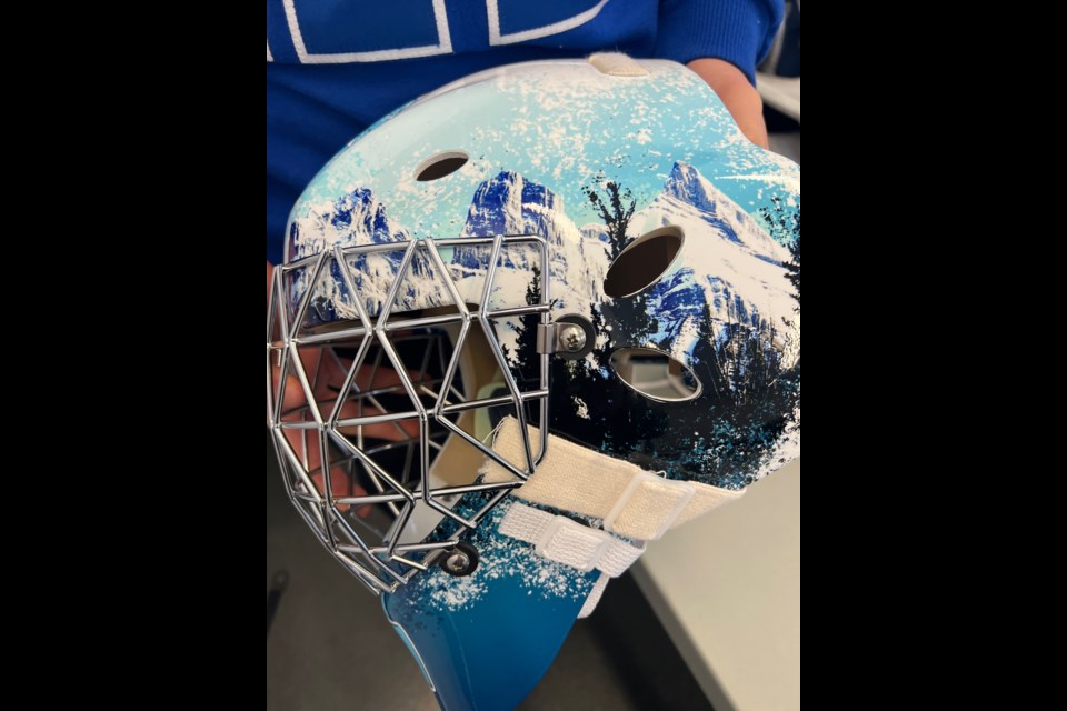One of Team Alberta's ringette goalie masks.  SUBMITTED PHOTO