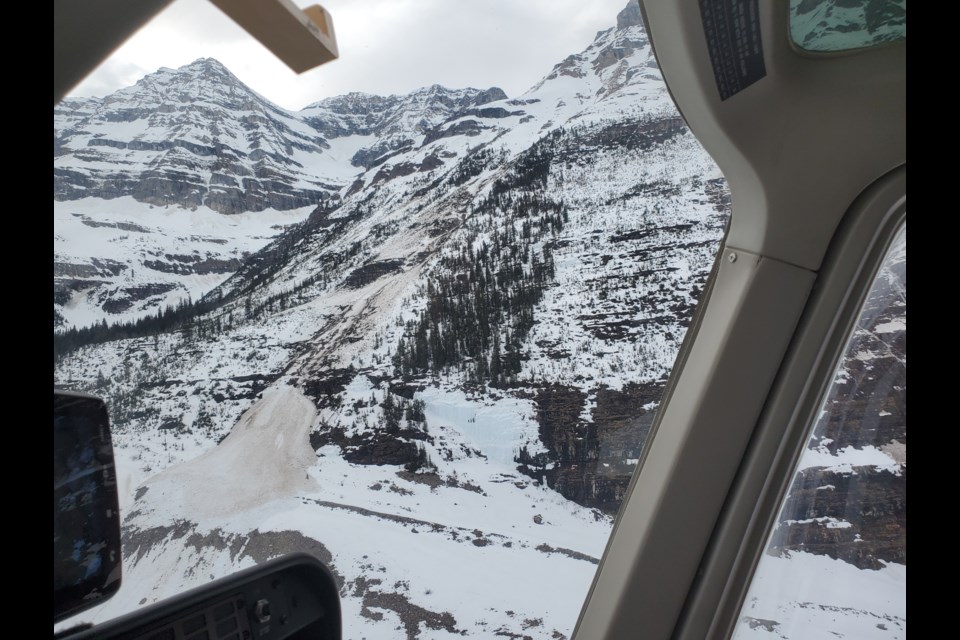 An avalanche came down recently over the Plain of Six Glaciers Trail at Lake Louise. PARKS CANADA PHOTO