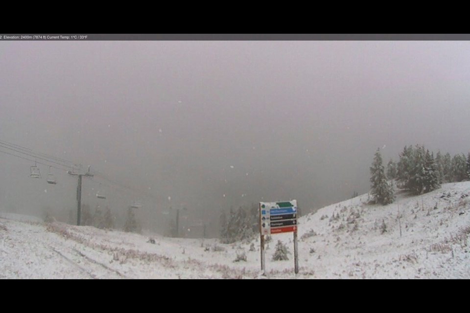 Lake Louise Ski Resort gets dusted with snow in early September 2023. LLSR SOCIAL MEDIA PHOTO