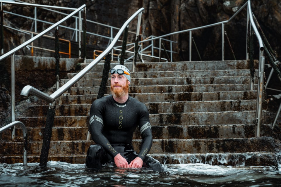 Alan Corcoran is ready for the Irish Sea. NIALL MEEHAN SEA STUDIO PHOTO