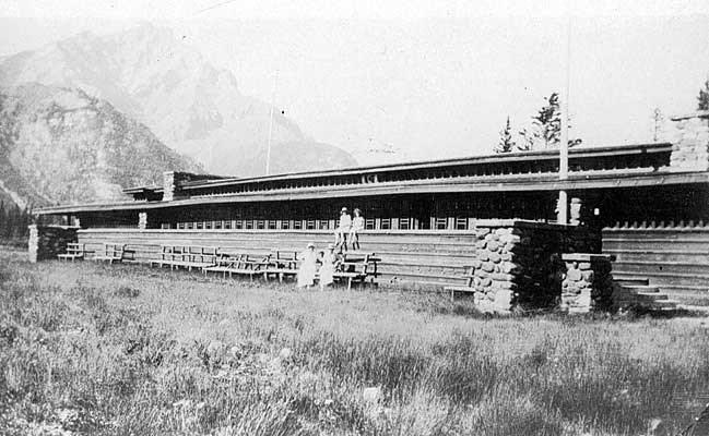 Historic image of the Frank Lloyd Wright Pavilion in Banff. WHYTE MUSEUM PHOTO