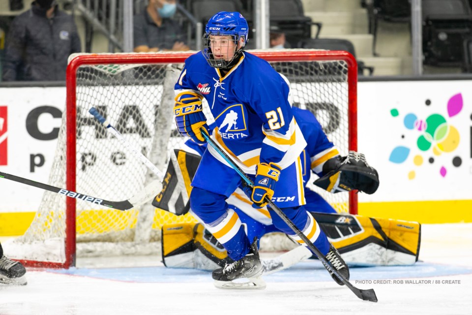 Canmore's Finn McLaughlin and the U16 Team Alberta won silver at the WHL Cup in Oct. 2021. ROB WALLATOR 88 CREATE PHOTO