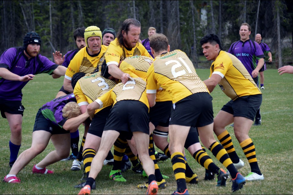 The Banff Rugby Club Bears get into a scrum against the Red Deer Titans on Saturday (June 4) at Banff rec grounds. JORDAN SMALL RMO PHOTO