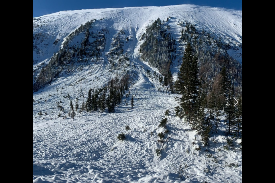 A screen shot from a 360 degree photograph posted on Facebook by Kananaskis Public Safety on Thursday (Dec. 26).  SUBMITTED IMAGE