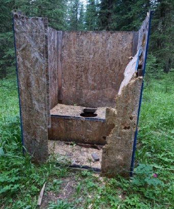 Makeshift toilet found along Waiparous Valley Road on July 29, 2020. SUBMITTED PHOTO