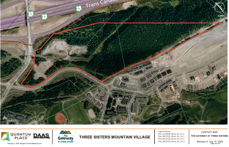 The Gateway area being considered for a rezoning application by Three Sisters Mountain Village.