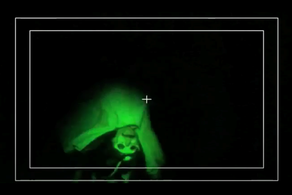 A screenshot from the short horror film "[REC]" by Jarret Twoyoungmen.