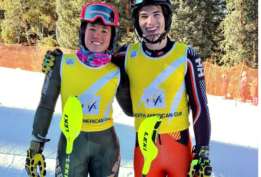 Liam Wallace, right, stands with fellow Canadian Kiara Alexander. ALPINE CANADA PHOTO