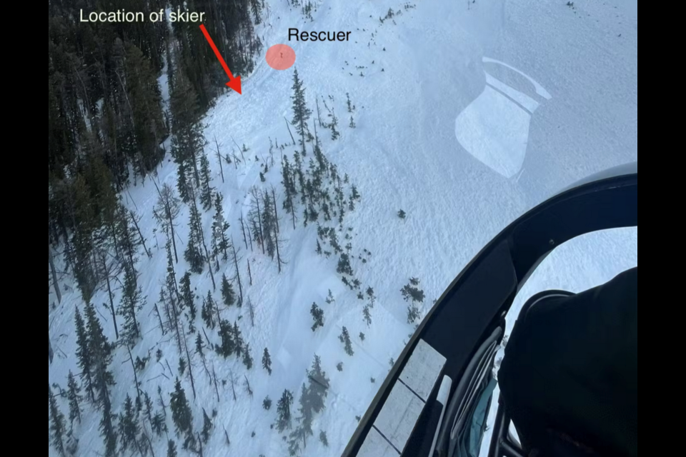 The avalanche scene on Cathedral Mountain. Parks Canada photo