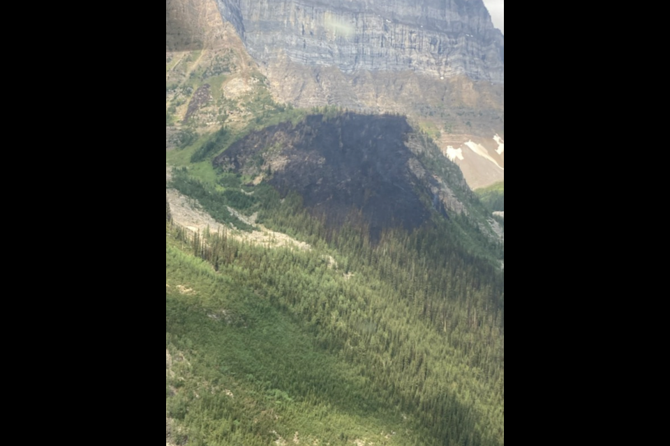 A wildfire near Hector Lake in Banff National Park is classified as being held on Friday (July 26) PARKS CANADA PHOTO