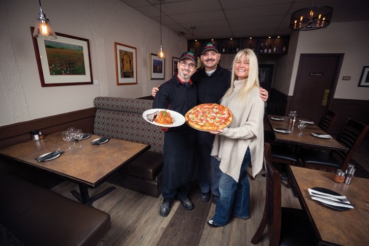 Frank, Joe and Bonnie at Santa Lucia in Canmore on Friday (Jan. 26).
