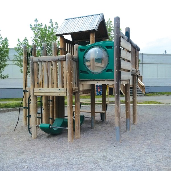 The current playground structure at Our Lady of the Snows Catholic Academy.