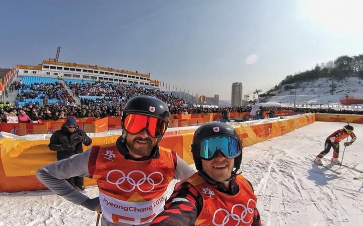 Kris Mahler, left, was chosen to forerun at the 2018 Winter Olympics.