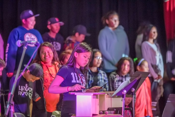 Students from Nakoda Elementary School performed some of the Tragically Hip’s biggest hits as a tribute to the late Gord Downie, who was a vocal advocate for Indigenous