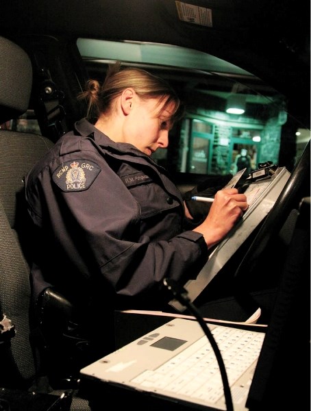 Banff RCMP Cst. Rachel Pergunas works the busy weekend night shift.