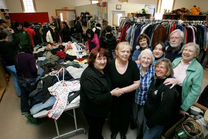Volunteers at St. Paul’s Presbyterian Church gather during the final boutique sale Thursday (May 26).