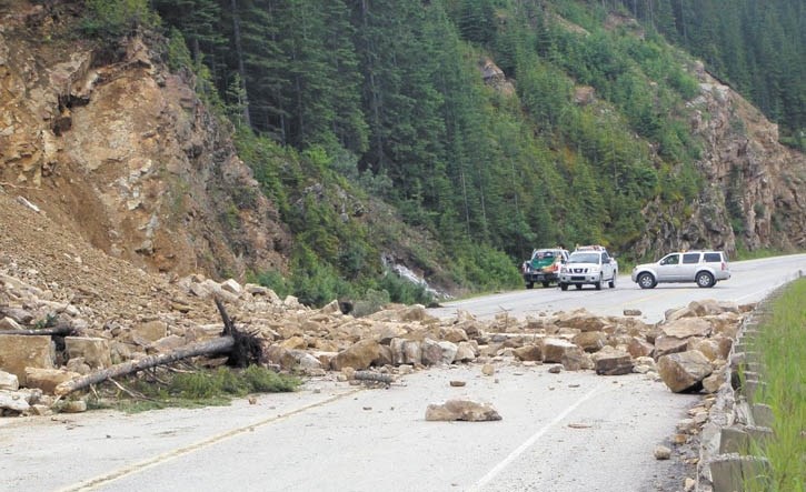 Debris from a mudslide in Yoho National Park closed the Trans-Canada Highway Friday (July 22).