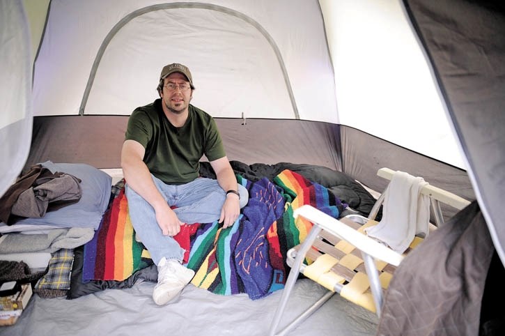 Sean Krausert will explore different aspects of poverty, beginning with living in a tent for three months.