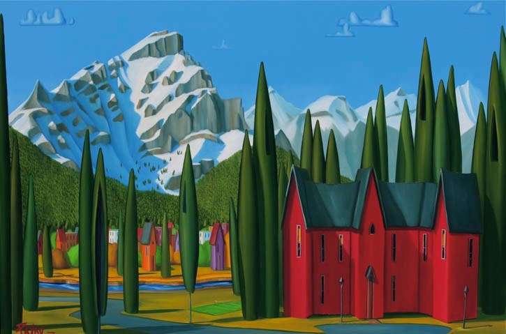 Banff Springs, oil on canvas, by Glenn Payan at Canada House Gallery.