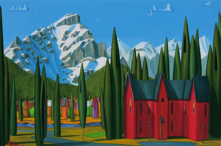 Banff Springs, oil on canvas, by Glenn Payan at Canada House Gallery.
