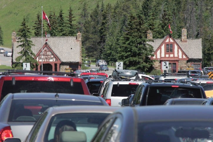 Parks Canada is choosing to addresss congestion issues at the Banff National Park east gate.