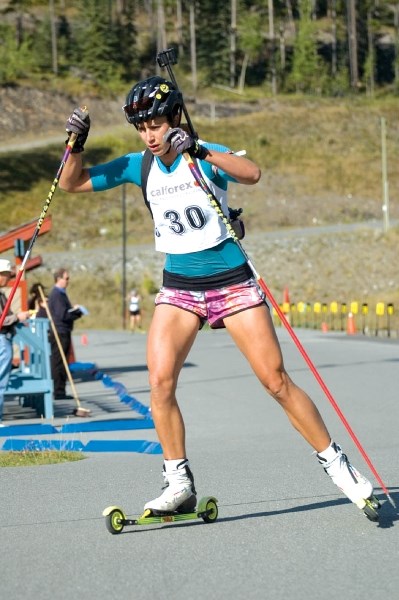 Rosanna Crawford won both the sprint and pursuit summer biathlon races at the Canmore Nordic Centre on the weekend (Sept. 8, 9).
