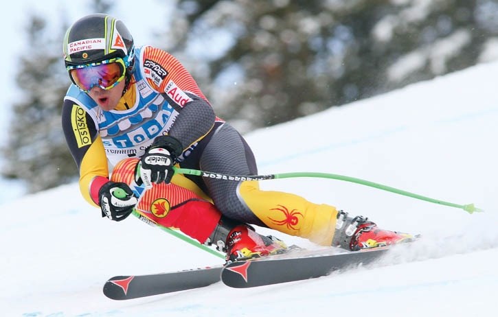 John Kucera has his race face on as he returns to World Cup competition at Lake Louise three years after breaking his leg at the event.