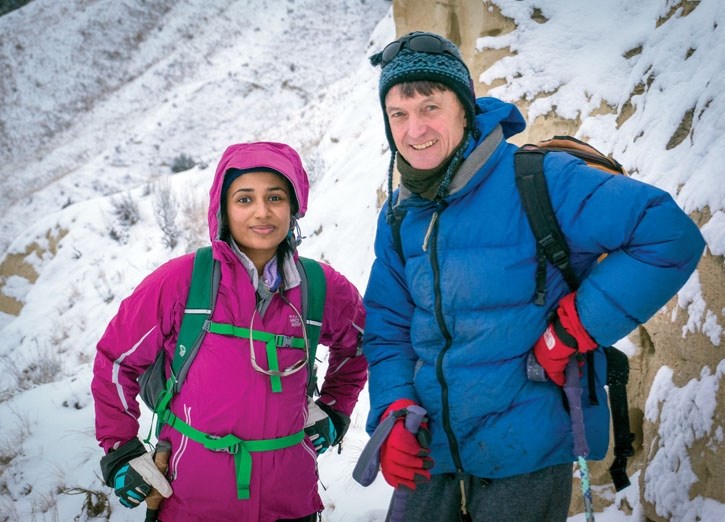 Bangladesh on 7 Summits climber Wasfia Nazreen poses with Pat Morrow during a recent visit to the Rockies.
