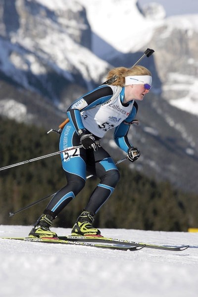 Sarah Beaudry in action at the Canmore Nordic Centre.