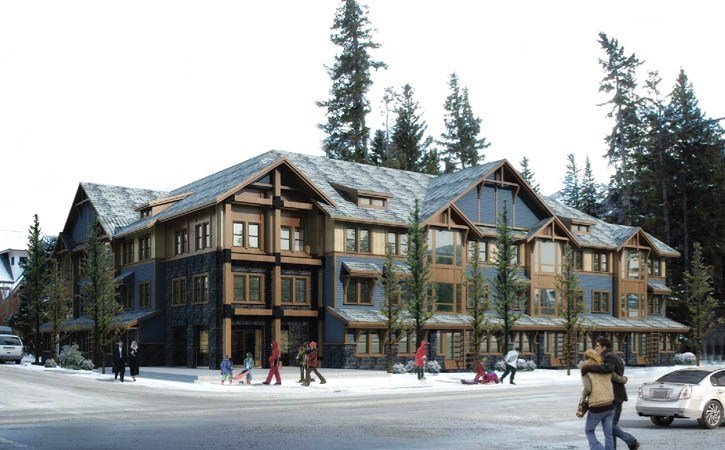 An artist’s rendering of the site at 344-348 Banff Avenue.