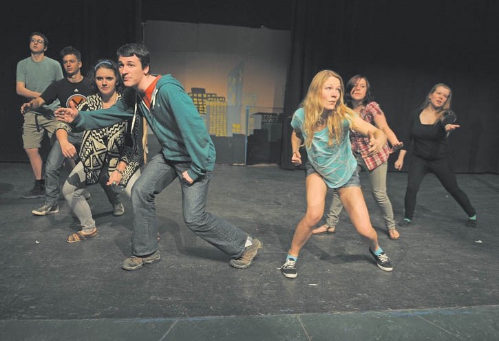 Students with the CCHS theatre program rehearse an upcoming production.
