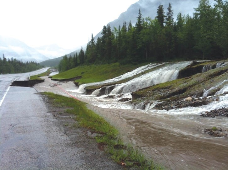 Highway 40 in Kananaskis Country was heavily damaged by flooding.