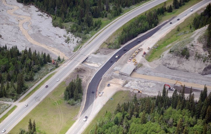 Parks Canada worked around the clock to build a temporary detour and reopen the Trans-Canada Highway at Carrot Creek in time for the Canada Day long weekend.