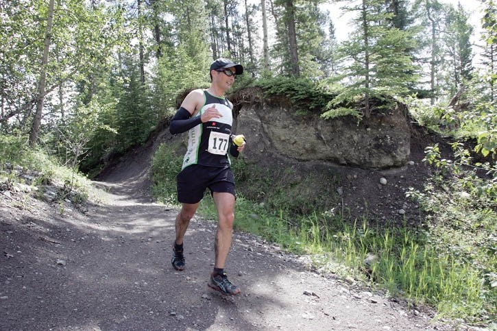 Ryan Twa runs to victory in Saturday’s (July 6)marathon stage of the Kananaskis3 Stage Race.