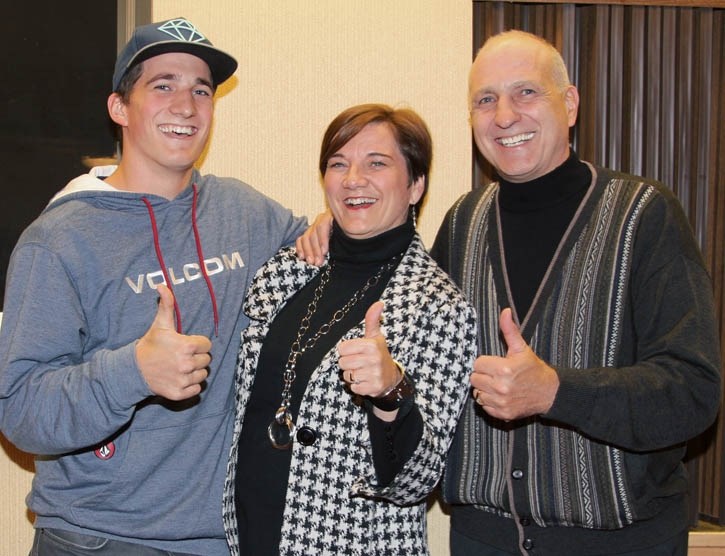 Mayor Karen Sorensen with her husband Carsten, right, and son Connor.